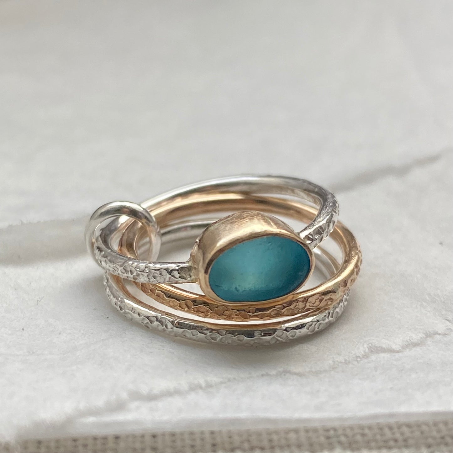 Ternion Tides Sea Glass Ring
