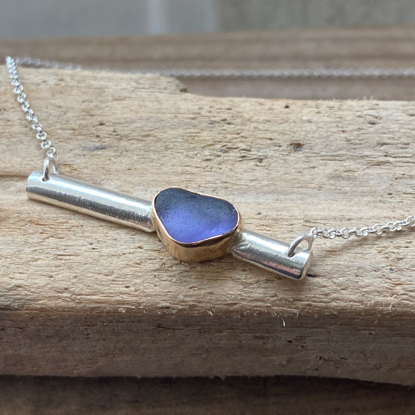The Bar Necklace | Sea Glass Pendant