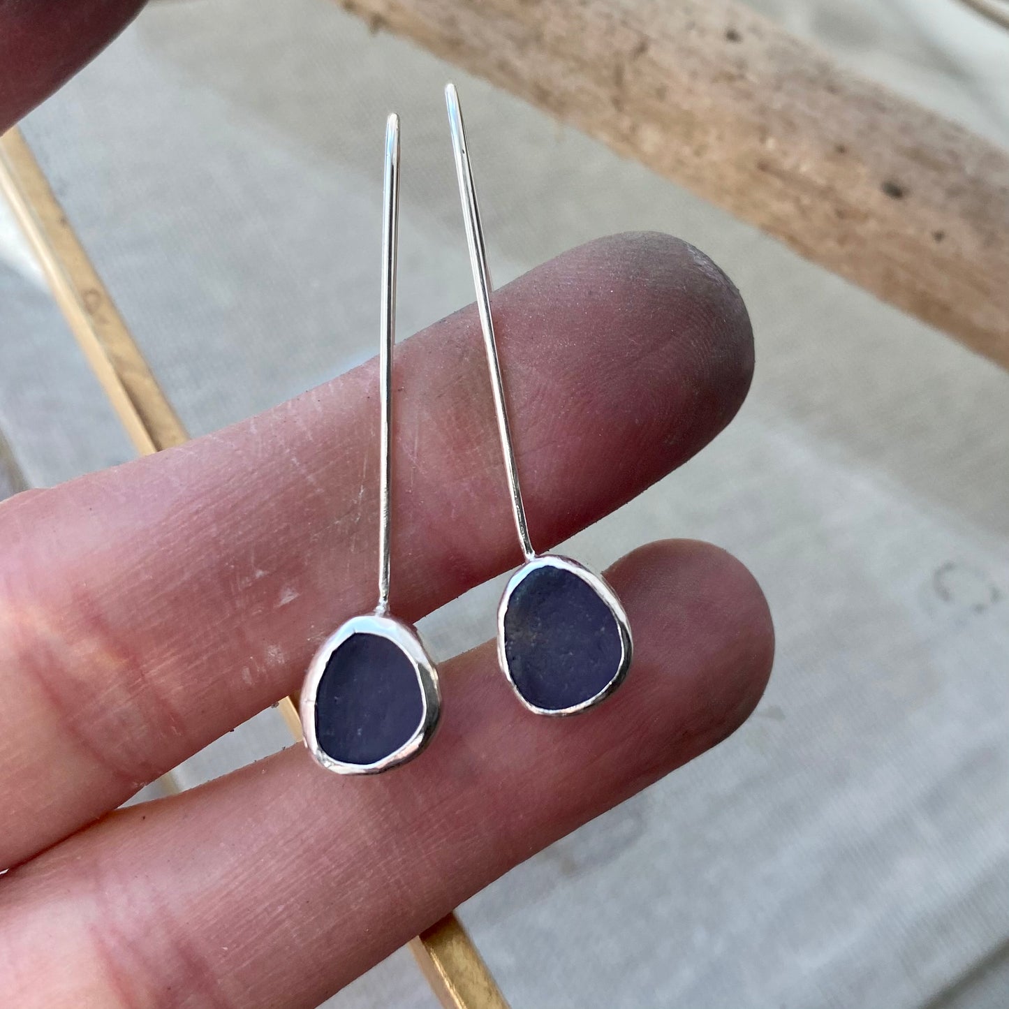 The Threader | Sea Glass Earrings