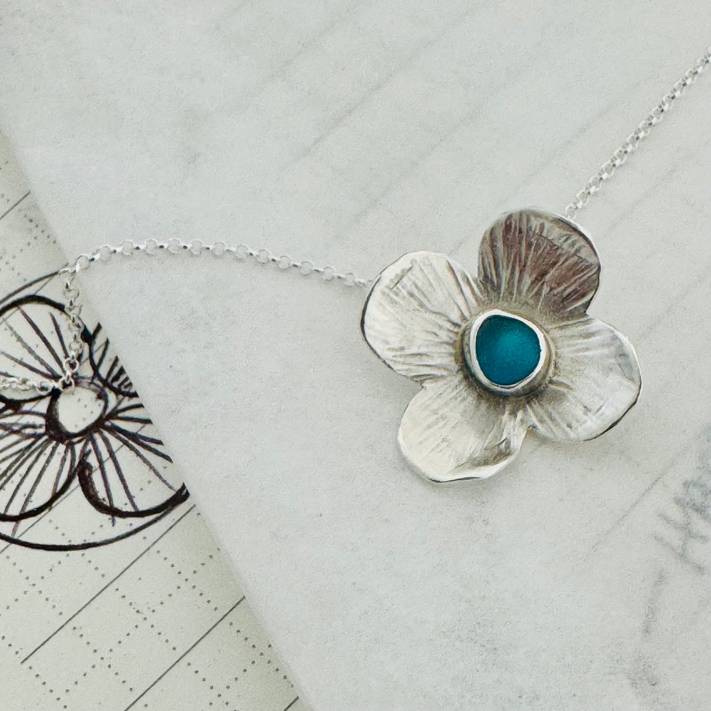 The Petal Pendant | Sea Glass Pendant