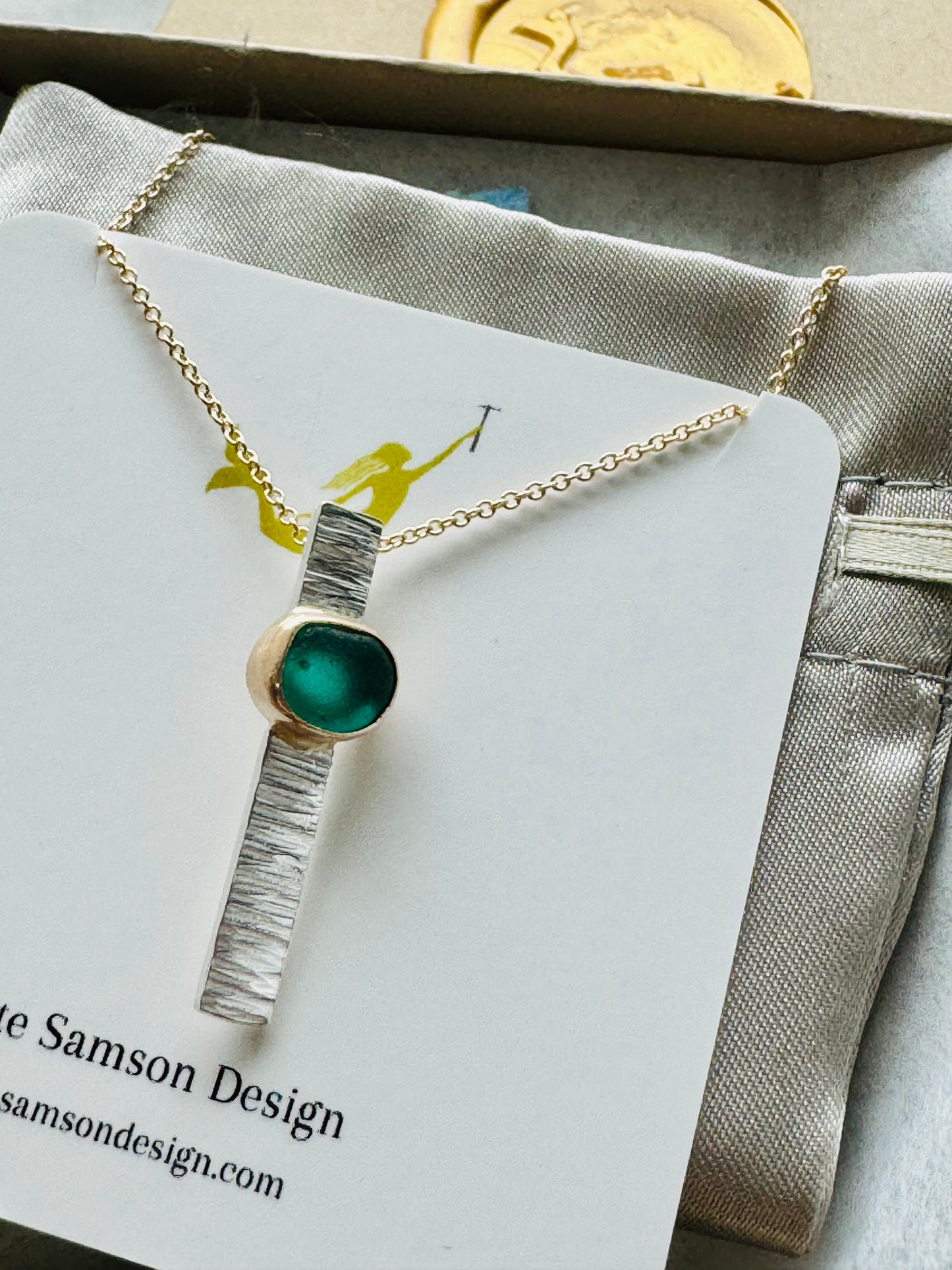 The Ascension Bar Necklace | Sea Glass Pendant