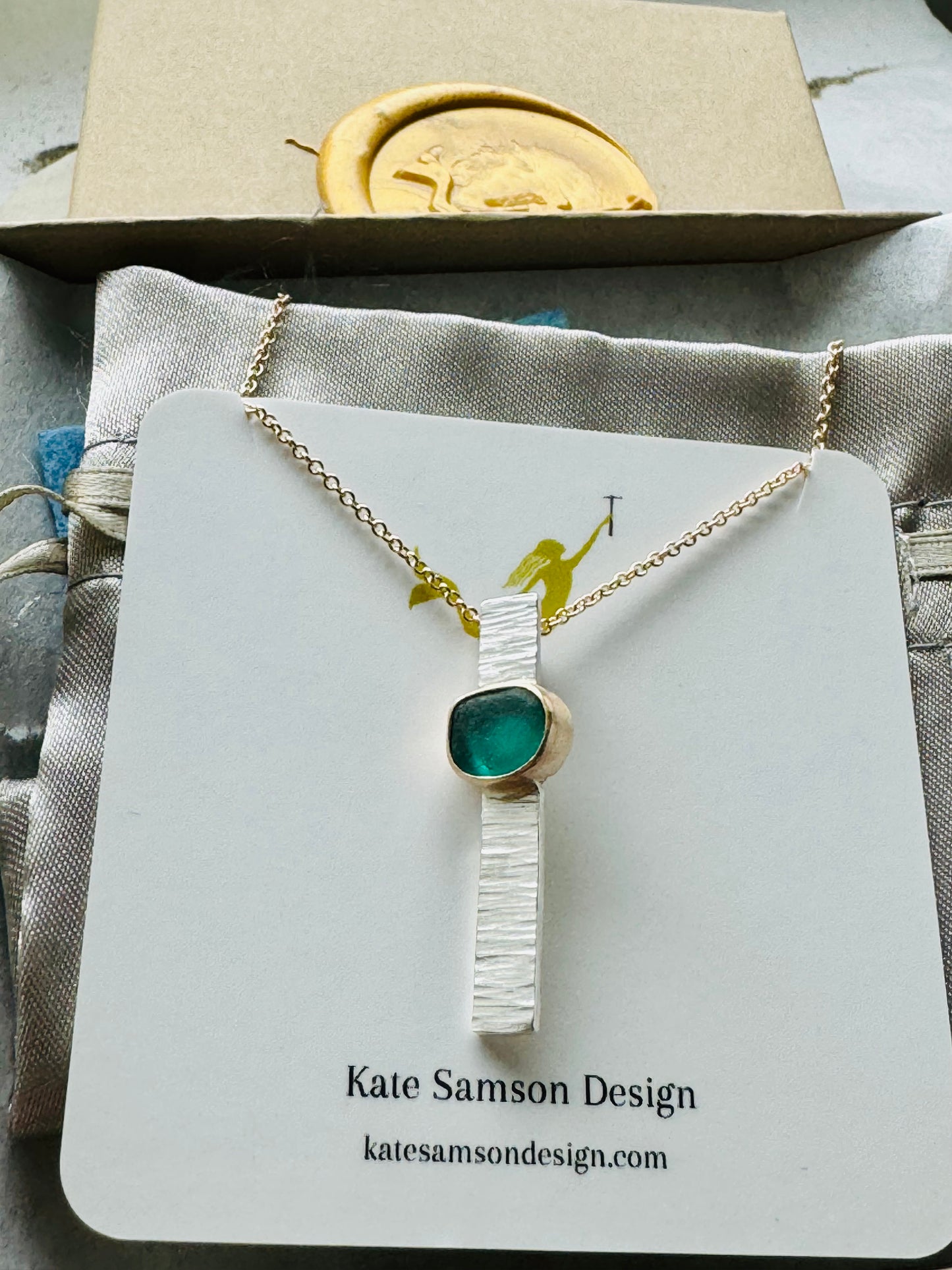 The Ascension Bar Necklace | Sea Glass Pendant