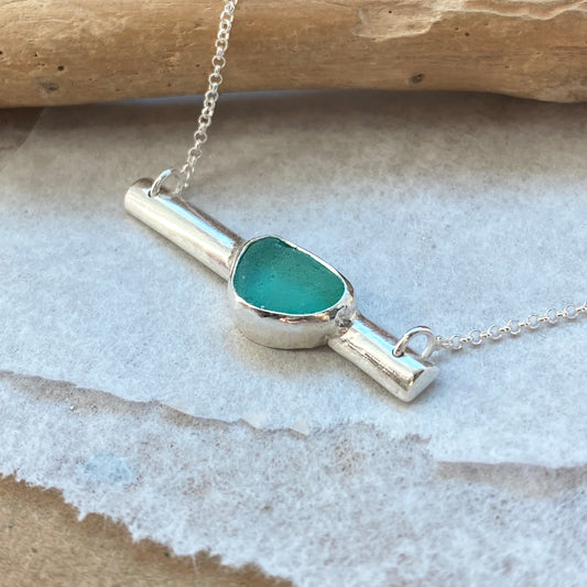 Sea Glass Bar Necklace