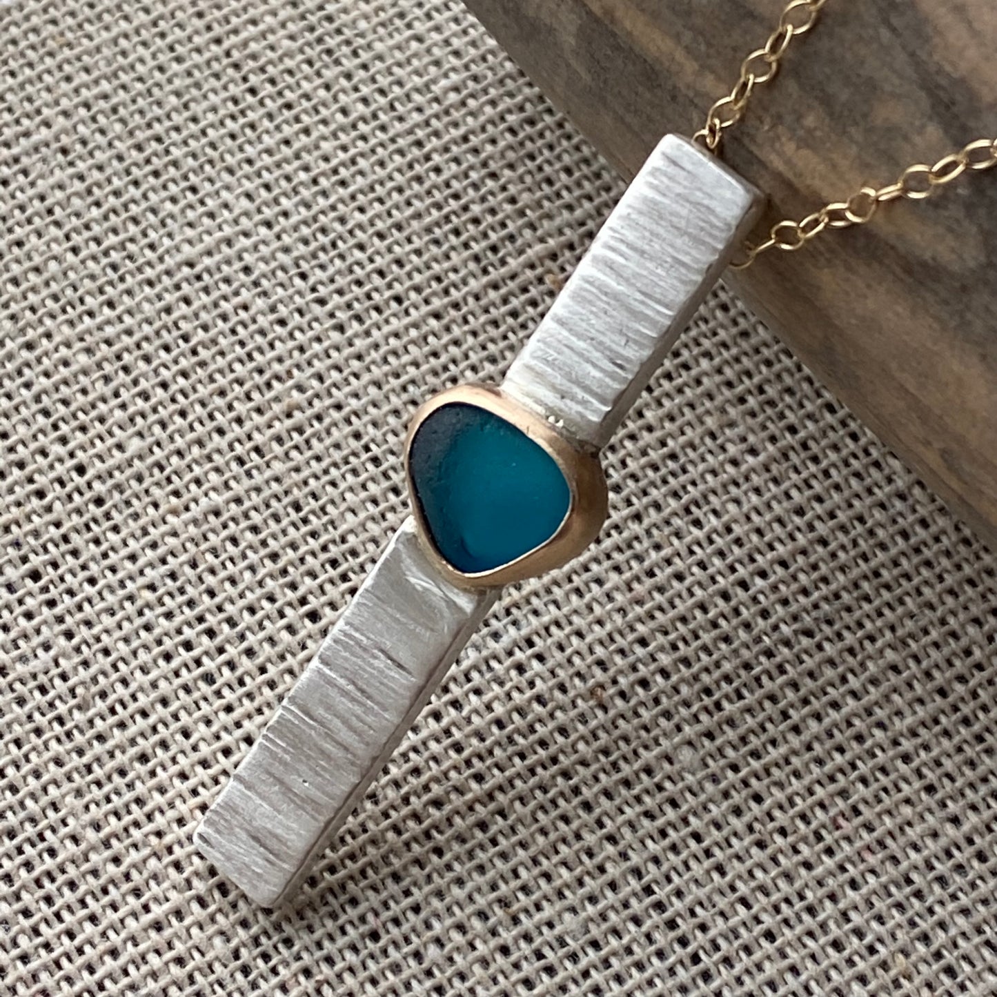 The Ascension Bar Necklace | Sea Glass Pendant