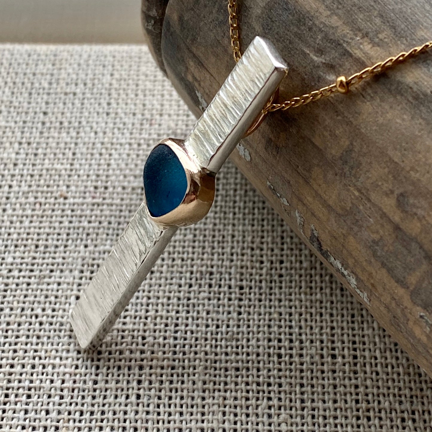 The Ascension Bar Necklace | Sea Glass Pendant