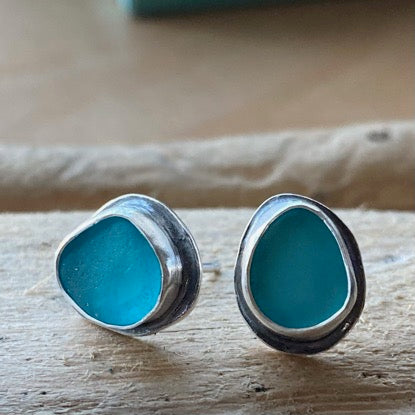 The Studs with Edge | Sea Glass Studs