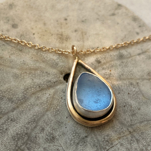 Mermaid Tear Necklace | Sea Glass Pendant – Kate Samson Design