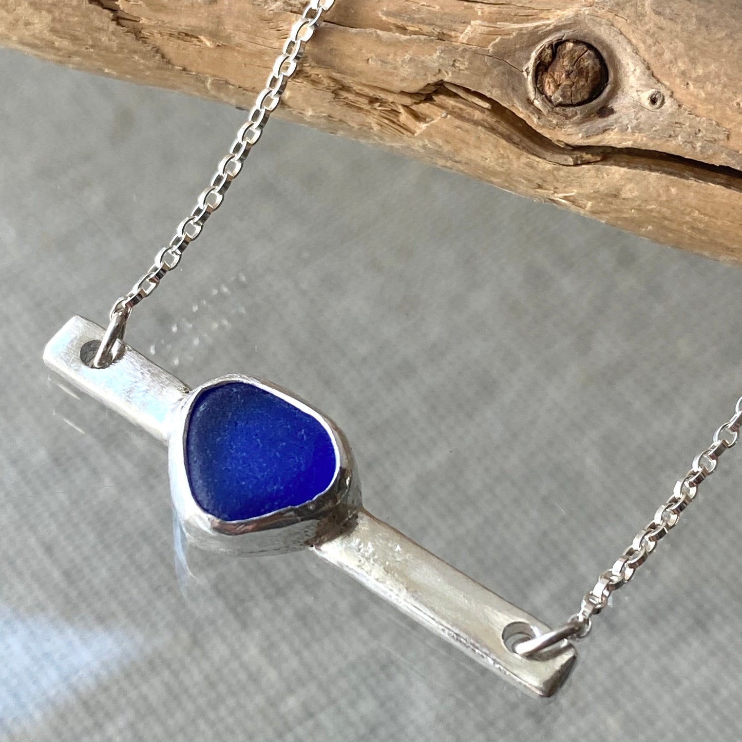 The Bar Necklace | Sea Glass Pendant