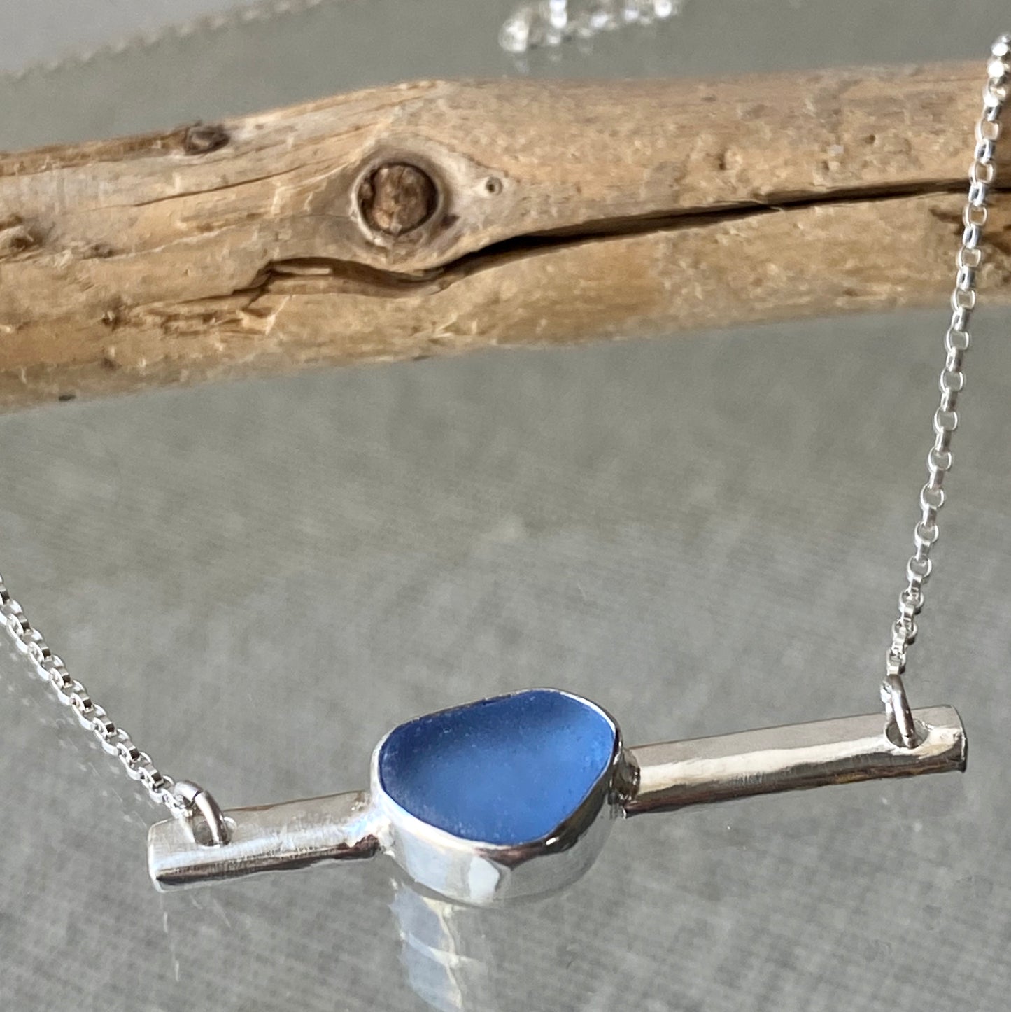 The Bar Necklace | Sea Glass Pendant