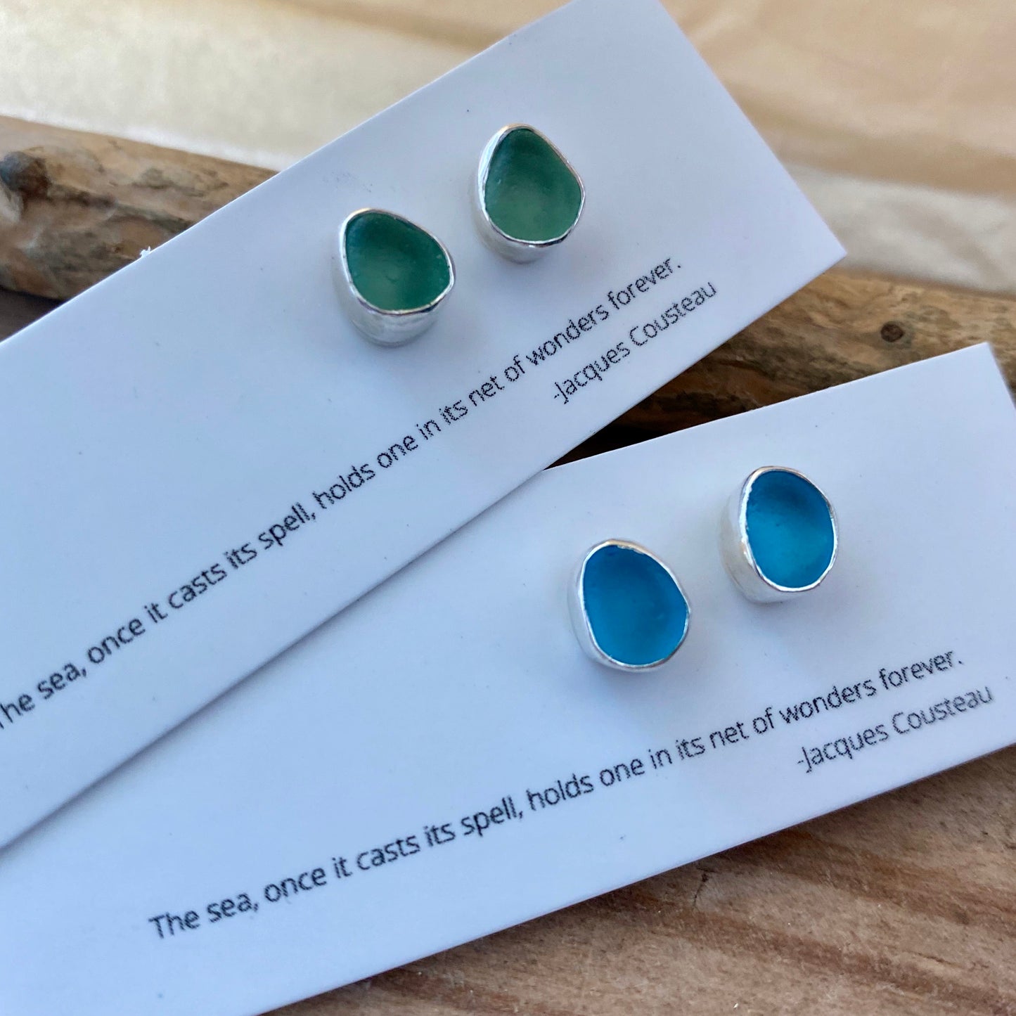 The Classic Tiny Studs | Tiny Sea Glass Studs