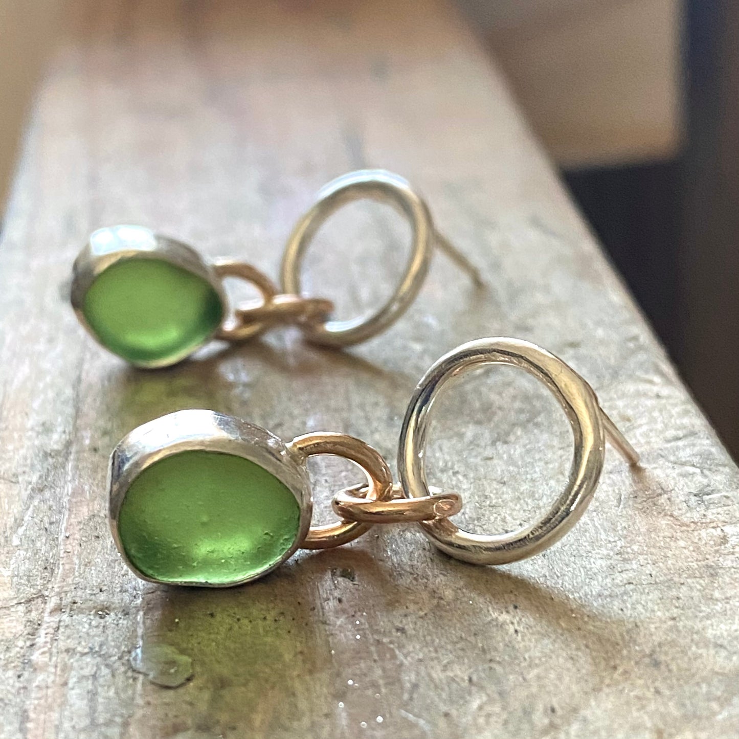 The Link Earrings in Mixed Metal | Sea Glass Earrings