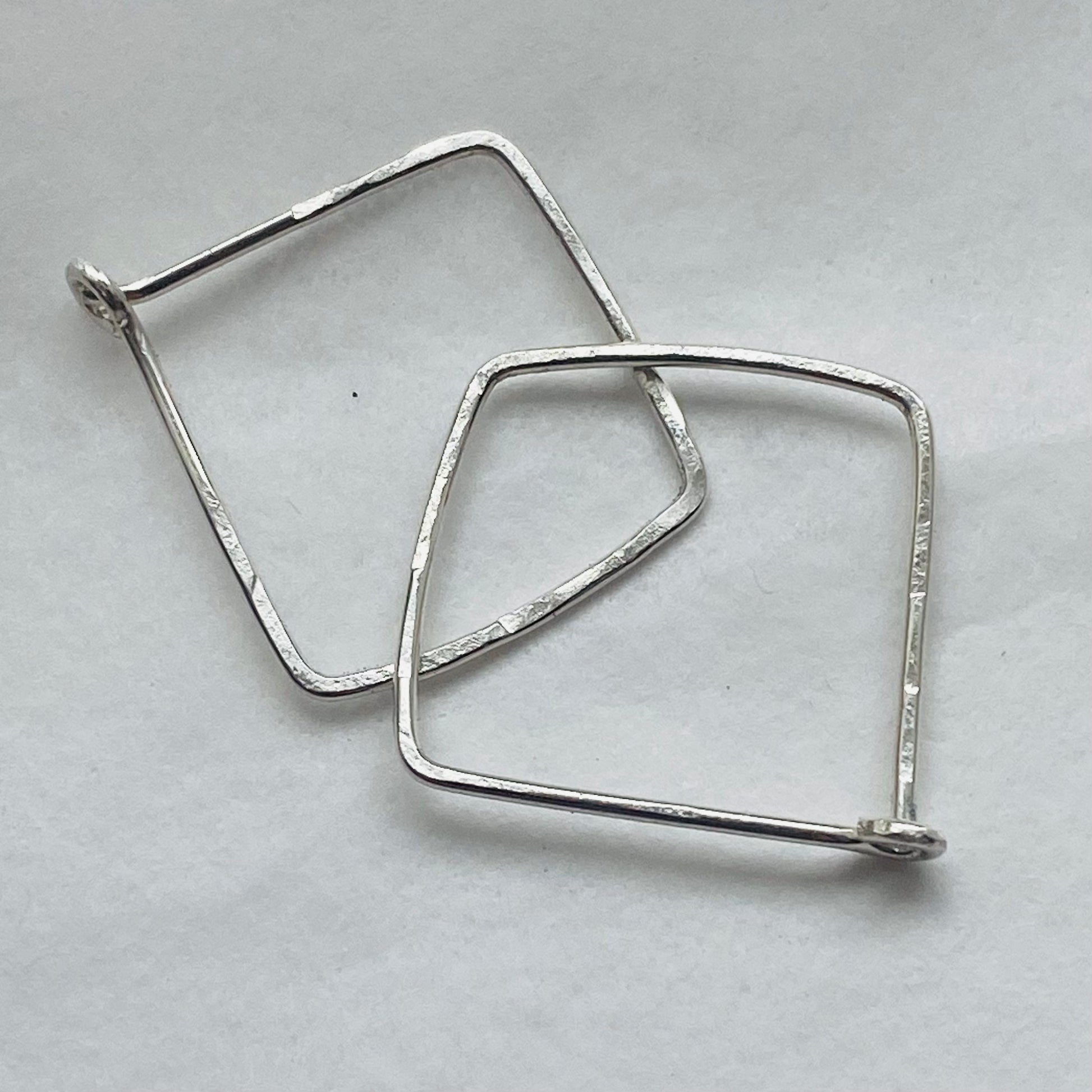 Sterling Silver Square Hoops by Kate Samson Design