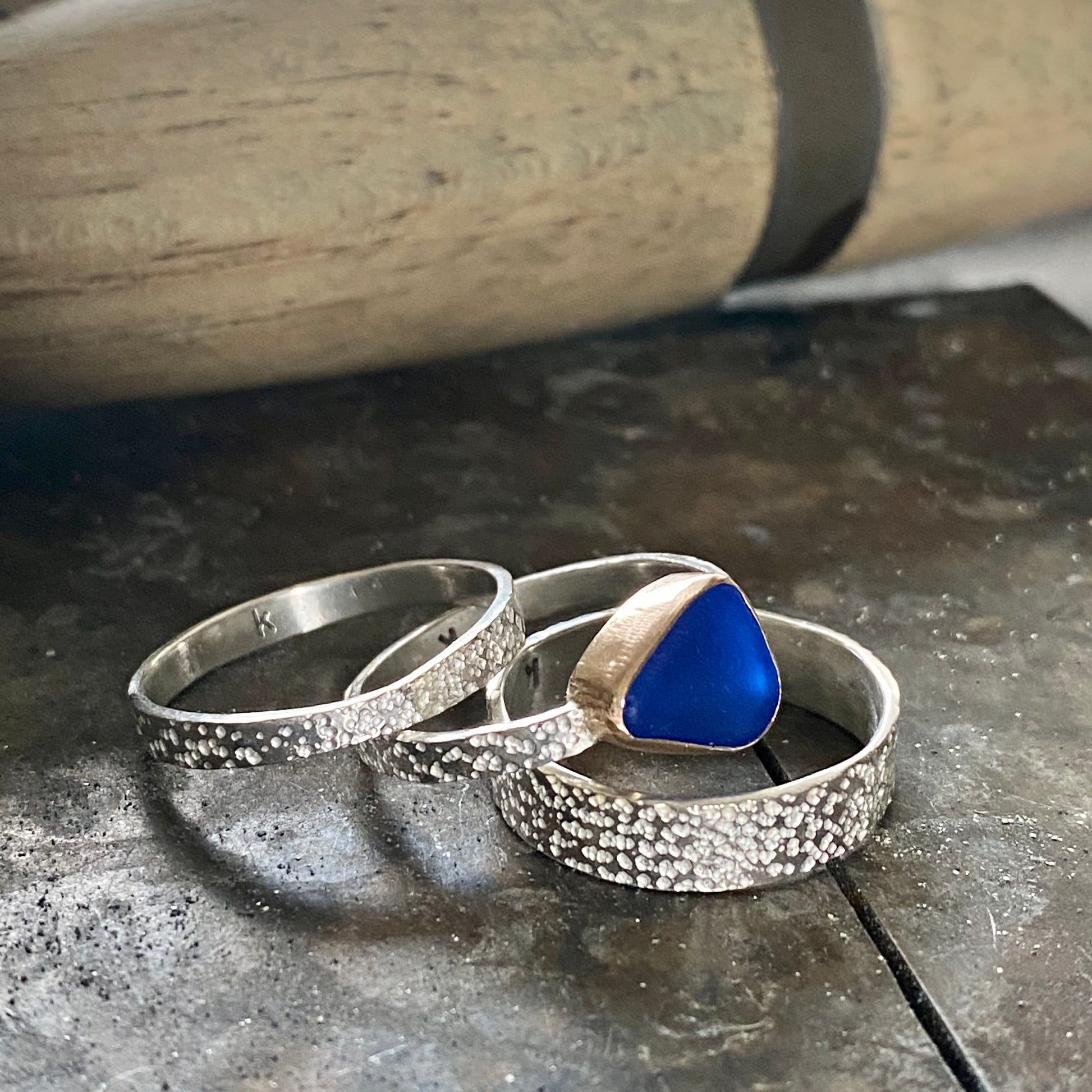 The Alignment Band | The Sea Glass Trio of Stacking Rings