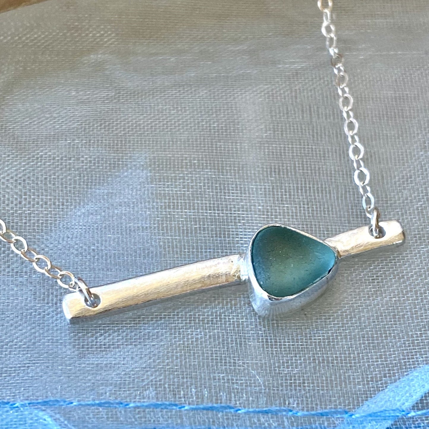 The Bar Necklace | Sea Glass Pendant