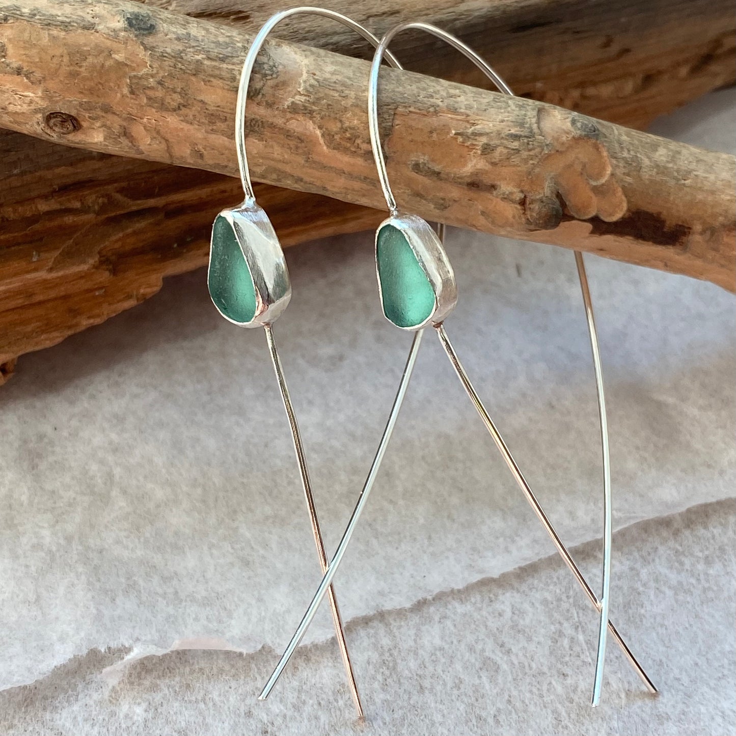 The Fish Threader | Sea Glass Earrings