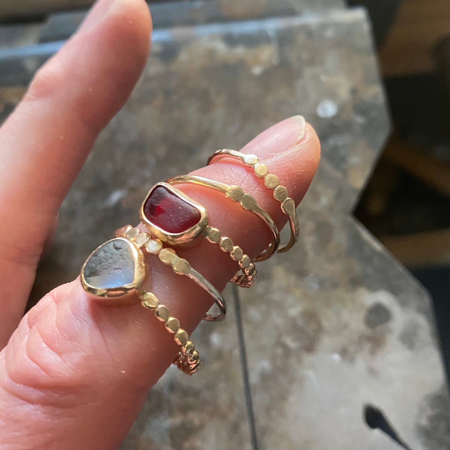 The Repetition Band | Sea Glass Ring