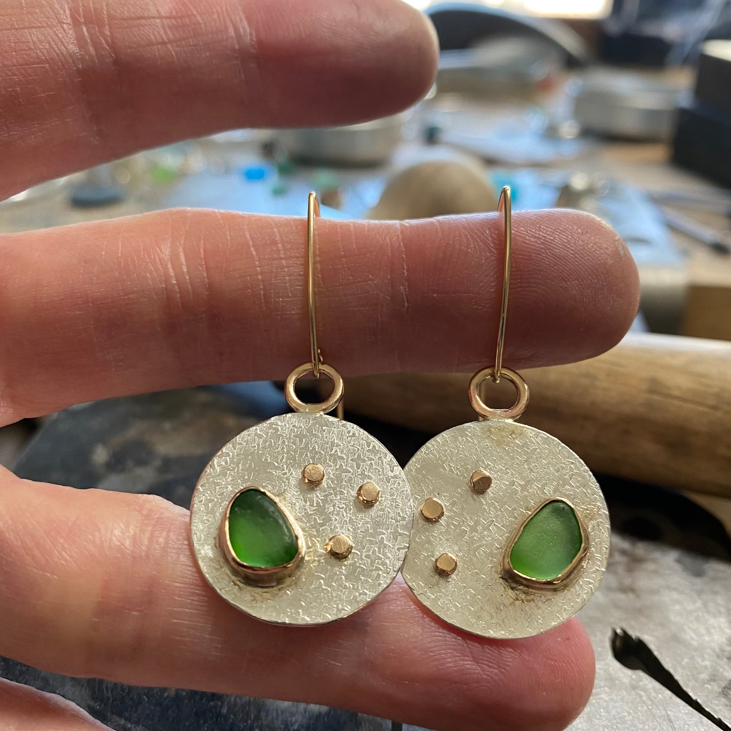 The Coin Earrings | Sea Glass Earrings