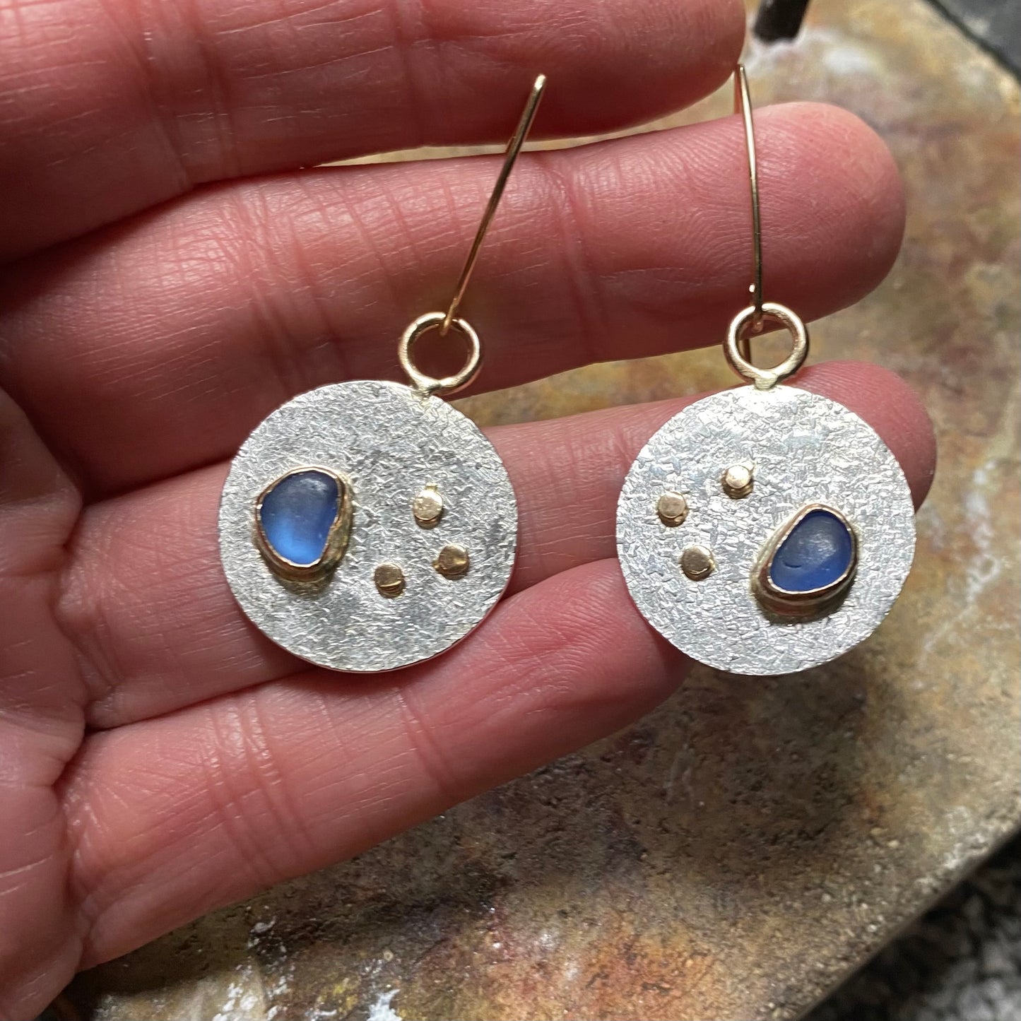 The Coin Earrings | Sea Glass Earrings